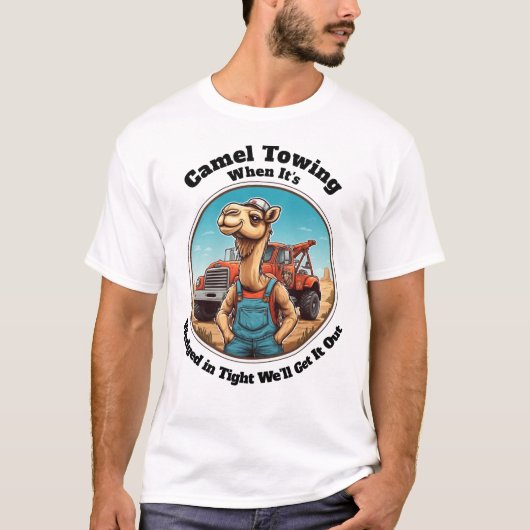 Kamelabschleppdienst eingekeilt in enger Stelle T-Shirt (Vorderseite)