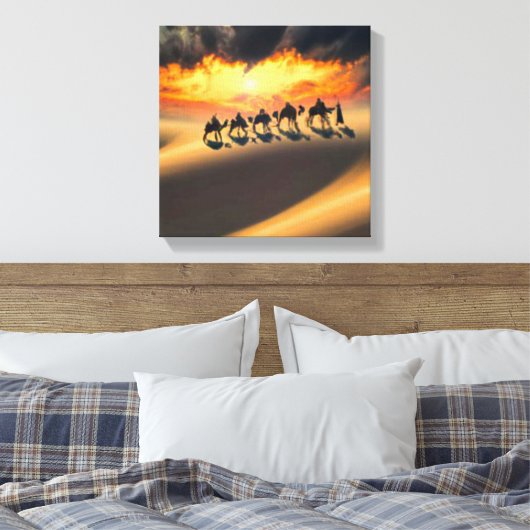 Kamelbahn überquert die Wüste Leinwanddruck (Insitu (Schlafzimmer))