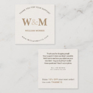 Kamelbraun Cozy Minimalist Branded Unternehmen Dan Quadratische Visitenkarte