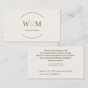 Kamelbraun Cozy Minimalist Markenunternehmen Danke Visitenkarte