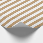 Kamelbraun-weiß gestreift geschenkpapier (Ecke)