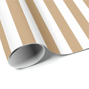 Kamelbraun-weiß gestreift geschenkpapier