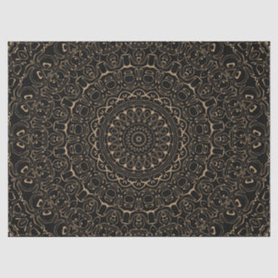 Kamelbraune Mandala mit eleganter Symmetrie Seidenpapier