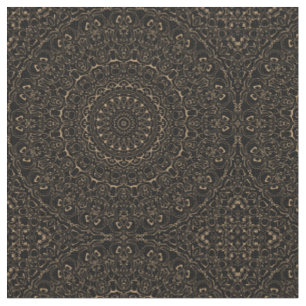 Kamelbraune Mandala mit eleganter Symmetrie Stoff