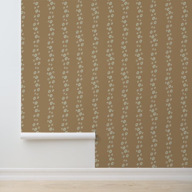 Kamelbraune Punkte Streifen - Boho Erdige Vibes Tapete (Anwendung)