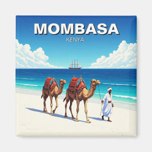 Kamele am Strand von Mombasa Kenya Magnet