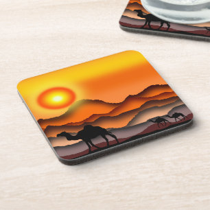 Kamele am Sunset Wüste Untersetzer