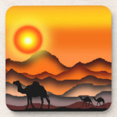 Kamele am Sunset Wüste Untersetzer (Vorderseite)