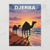 Kamele auf der Insel Djerba Tunesien Postkarte (Vorderseite)