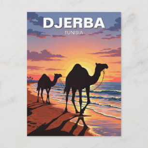 Kamele auf der Insel Djerba Tunesien Postkarte