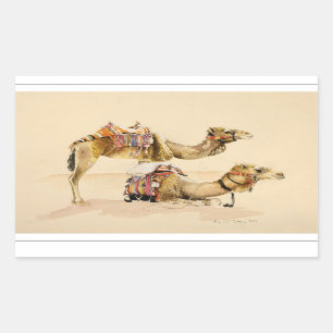 Kamele aus Petra 2007 Rechteckiger Aufkleber