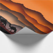 Kamele bei Sonnenuntergang Wüstenwaschpapier Geschenkpapier (Ecke)