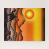 Kamele bei Sunset Wüste Puzzle Geschenk - Malerei (Horizontal)
