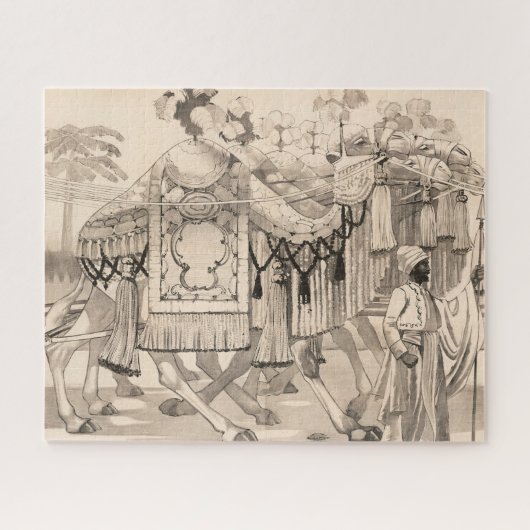 Kamele, die in Kostümen verkleidet sind Puzzle (Horizontal)