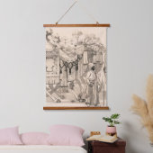 Kamele, die in Kostümen verkleidet sind Wandteppich Mit Holzrahmen (Schlafzimmer)