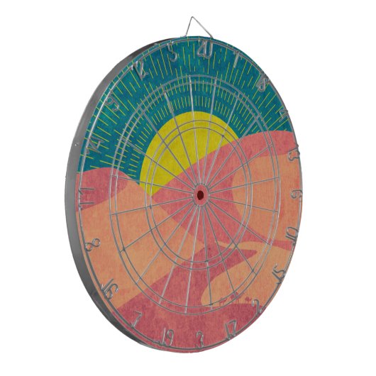 Kamele durchqueren Sanddüne in der Wüste Dartscheibe (Vorderseite Links)