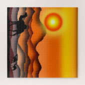 Kamele im Sunset Wüstenpuzzle Puzzle (Horizontal)