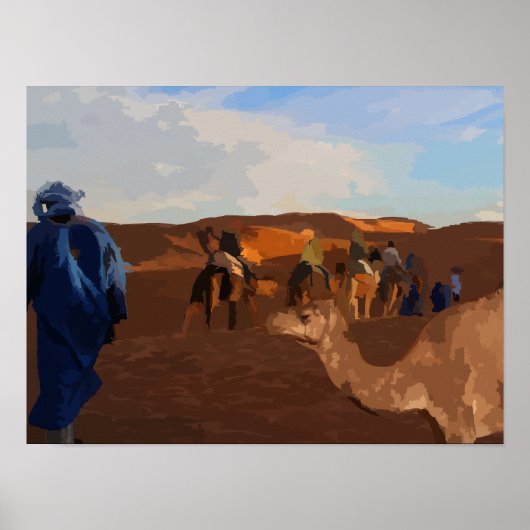 Kamele in der Sahara Poster (Vorne)