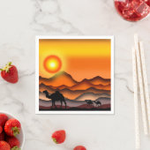 Kamele in der Sunset Wüste Napkins Serviette (Beispiel)