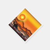 Kamele in der Sunset Wüste Napkins Serviette (Ecke)