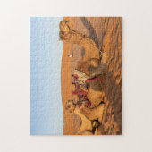 Kamele in der Wüste Oman Wahiba Puzzle (Vertikal)