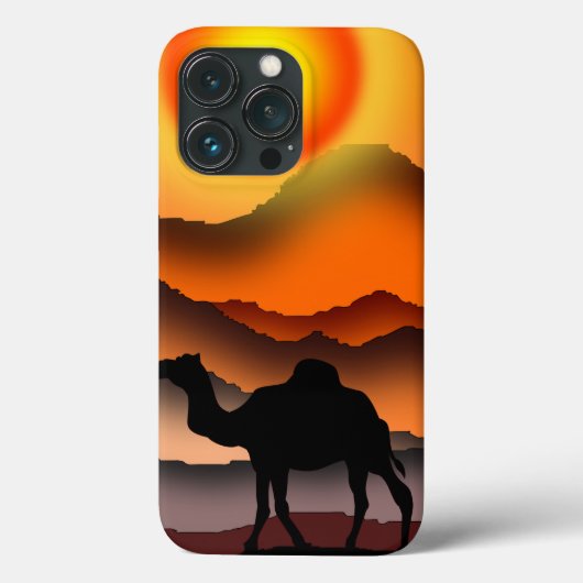 Kamele in der Wüste Sunset iPhone Case (Rückseite)