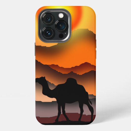 Kamele in der Wüste Sunset iPhone Case Hülle (Hinten)