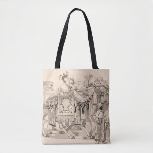 Kamele in Kostümen gehend Tasche