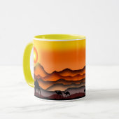 Kamele in sonniger Tasse - Malerei (Vorderseite Links)