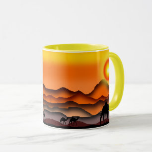Kamele in sonniger Tasse - Malerei