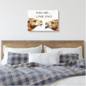Kamele Küssen Funny Wrapped Canvas Leinwanddruck (Insitu (Schlafzimmer))