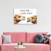 Kamele Küssen Funny Wrapped Canvas Leinwanddruck (Insitu (Wohnzimmer))