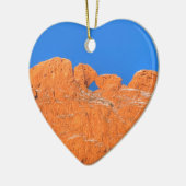 Kamele mit blauem Himmel küssen Keramik Ornament (Links)