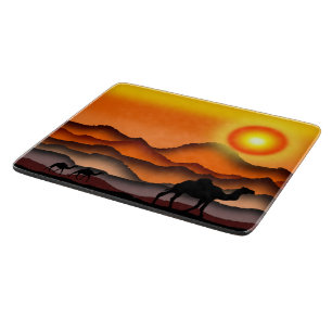 Kamele Schneiderboard mit WüstenSunset Schneidebrett
