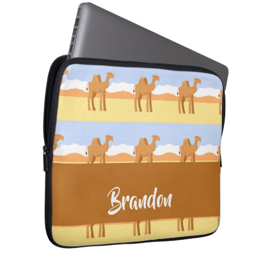 Kamele stehend im Wüstenmuster Laptopschutzhülle (Vorne Rechts)