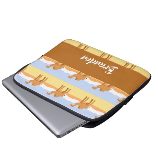 Kamele stehend im Wüstenmuster Laptopschutzhülle (Vorne Knopf)