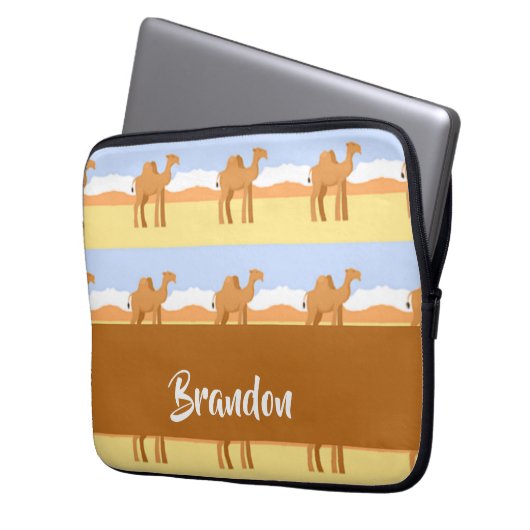 Kamele stehend im Wüstenmuster Laptopschutzhülle (Vorderseite Links)