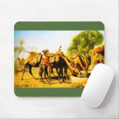 Kamele trinken in einer Oase Mousepad (Mit Mouse)