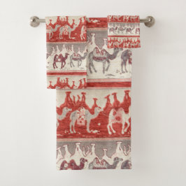 Kamelen-Zug, Kamelmuster, Kameldruck Badhandtuch Set