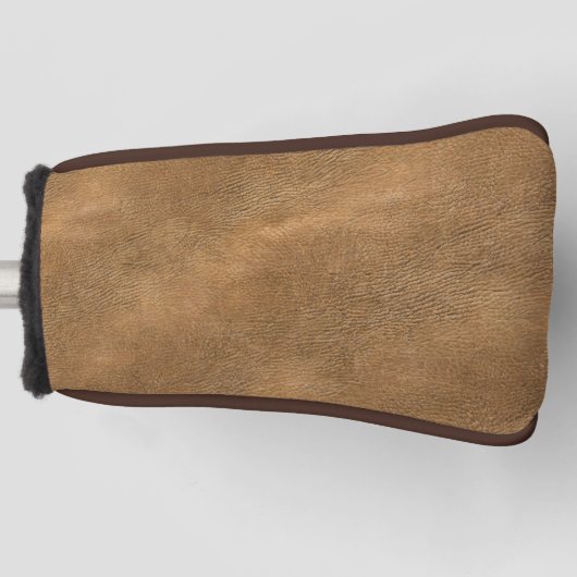 Kamelfarbener Lederhintergrund Golf Headcover (Vorderseite)