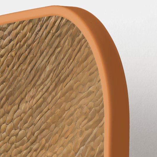 Kamelfarbenes Lederhintergrund Pickleball Schläger (Linke Seite)