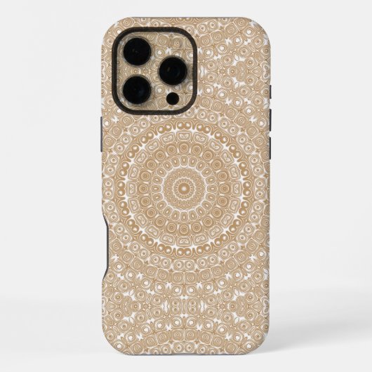 Kamelfarbenes Mandala-Muster-Design iPhone Hülle (Rückseite)