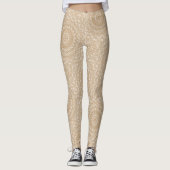 Kamelfarbenes Mandala-Muster-Design Leggings (Vorderseite)