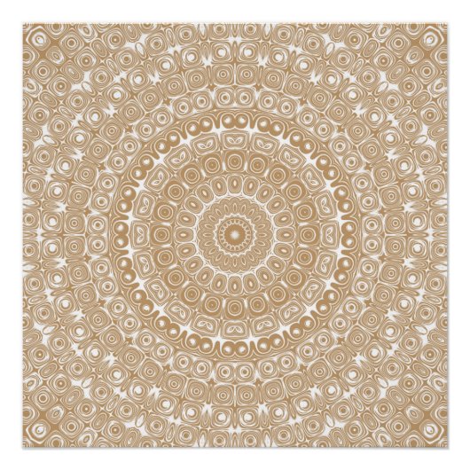 Kamelfarbenes Mandala-Muster-Design Poster (Vorderseite)
