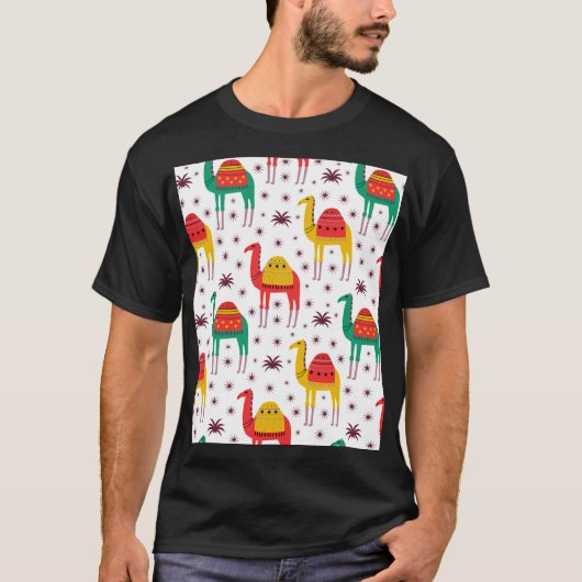 Kamelflache Farbe, dekoratives Muster. T-Shirt (Vorderseite)