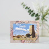 Kamelhalt in der Wüste Postkarte (Stehend Vorderseite)