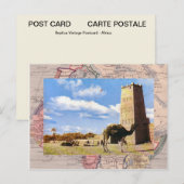 Kamelhalt in der Wüste Postkarte (Vorne/Hinten)