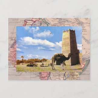 Kamelhalt in der Wüste Postkarte