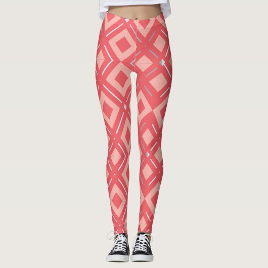 Kamelias geometrisches Muster 1 Leggings (Vorderseite)