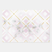 Kamelias geometrisches Muster 4 Geschenkpapier Set (Vorderseite)